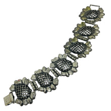 Load image into Gallery viewer, JUDY LEE signed silver tone vintage huge ab glass designer bracelet
