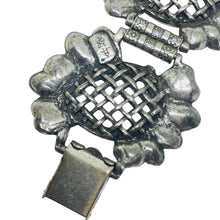 Load image into Gallery viewer, JUDY LEE signed silver tone vintage huge ab glass designer bracelet
