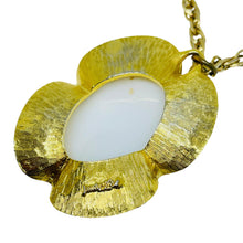 Load image into Gallery viewer, JUDY LEE signed vintage gold tone art glass cabochons designer necklace earrings
