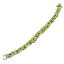 Load image into Gallery viewer, KAFIN NEW YORK signed vintage gold tone chain topaz glass designer bracelet
