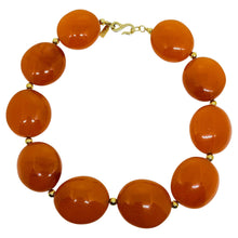 Load image into Gallery viewer, KENNETH LANE signed vintage massive amber resin beaded designer necklace

