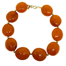 Load image into Gallery viewer, KENNETH LANE signed vintage massive amber resin beaded designer necklace
