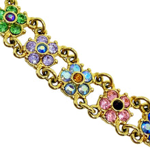 Load image into Gallery viewer, KIRKS FOLLY signed vintage gol tone star flower crystal designer bracelet
