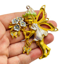 Load image into Gallery viewer, KIRKS FOLLY signed vintage gold enamel designer brooch pendant
