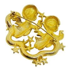Load image into Gallery viewer, KIRKS FOLLY signed vintage gold tone enamel crystals angels designer brooch
