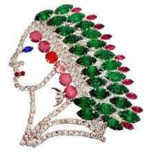 Load image into Gallery viewer, KJL KENNETH JAY LANE signed silver glass Native American Indian designer brooch
