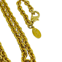 Load image into Gallery viewer, KJL KENNETH JAY LANE signed vintage gold pearl blue glass brooch necklace
