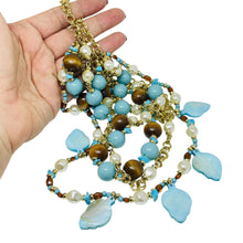 Load image into Gallery viewer, KJL KENNETH JAY LANE signed vintage gold tone beaded designer necklace
