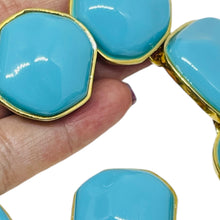 Load image into Gallery viewer, KJL KENNETH JAY LANE vintage gold turquoise designer necklace earrings set
