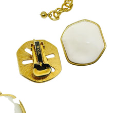 Load image into Gallery viewer, KJL KENNETH JAY LANE vintage gold white designer statement necklace earrings set
