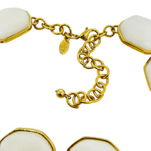 Load image into Gallery viewer, KJL KENNETH JAY LANE vintage gold white designer statement necklace earrings set
