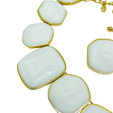 Load image into Gallery viewer, KJL KENNETH JAY LANE vintage gold white designer statement necklace earrings set
