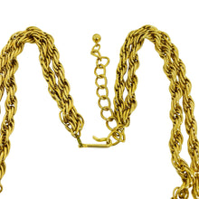 Load image into Gallery viewer, KJL for AVON signed vintage gold tone crystal starburst chain designer necklace
