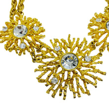 Load image into Gallery viewer, KJL for AVON signed vintage gold tone crystal starburst chain designer necklace
