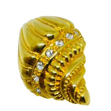 Load image into Gallery viewer, KJL for AVON signed vintage gold tone seashell scarf clip / necklace enhancer
