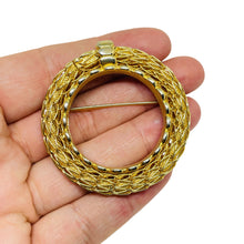 Load image into Gallery viewer, KRAMER by NEW YORK signed gold tone vintage wreath designer brooch
