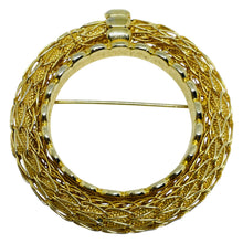 Load image into Gallery viewer, KRAMER by NEW YORK signed gold tone vintage wreath designer brooch
