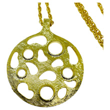 Load image into Gallery viewer, KRAMER signed vintage gold tone modernist designer pendant chain necklace
