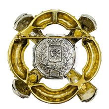 Load image into Gallery viewer, LANDAU signed vintage gold silver tone coin massive designer brooch
