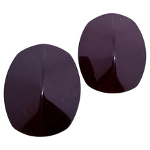 Load image into Gallery viewer, LES BERNARD signed vintage burgundy resin modernist designer clip on earrings
