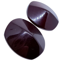Load image into Gallery viewer, LES BERNARD signed vintage burgundy resin modernist designer clip on earrings
