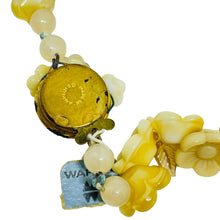Load image into Gallery viewer, LISNER made in Germany vintage gold tone art glass flower designer necklace
