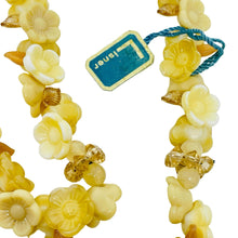 Load image into Gallery viewer, LISNER made in Germany vintage gold tone art glass flower designer necklace
