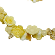 Load image into Gallery viewer, LISNER made in Germany vintage gold tone art glass flower designer necklace
