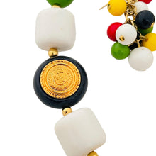 Load image into Gallery viewer, LIZ CLAIBORNE signed gold colorful lucite runway necklace earrings set
