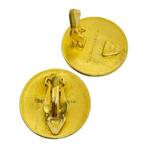 Load image into Gallery viewer, LIZ CLAIBORNE  signed vintage gold tone Etruscan designer clip on earrings
