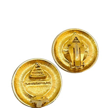 Load image into Gallery viewer, LIZ CLAIBORNE signed vintage gold tone enamel designer clip on earrings

