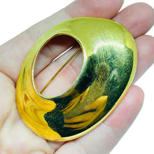 Load image into Gallery viewer, LIZ CLAIBORNE signed vintage gold tone modernist designer brooch

