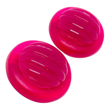 Load image into Gallery viewer, LIZ CLAIBORNE signed vintage hot pink resin designer clip on earrings
