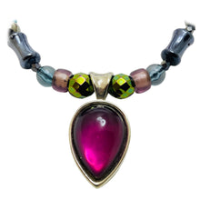 Load image into Gallery viewer, LIZ CLAIBORNE silver tone glass beaded designer necklace
