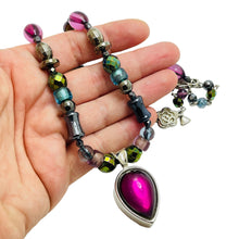 Load image into Gallery viewer, LIZ CLAIBORNE silver tone glass beaded designer necklace
