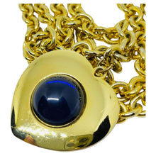 Load image into Gallery viewer, LIZ CLAIBORNE vintage gold tone massive chain heart resin cab designer necklace
