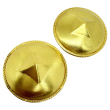 Load image into Gallery viewer, LIZ CLAIBORNE vintage matte gold tone geometric designer 80's clip on earrings
