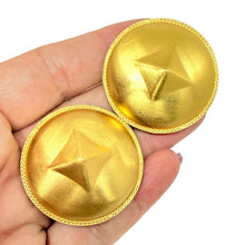 Load image into Gallery viewer, LIZ CLAIBORNE vintage matte gold tone geometric designer 80's clip on earrings
