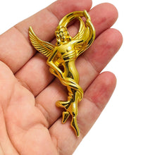 Load image into Gallery viewer, LR LADY REMINGTON signed vintage gold angel designer brooch
