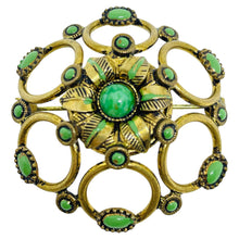 Load image into Gallery viewer, MADE IN AUSTRIA signed gold tone enamel designer brooch
