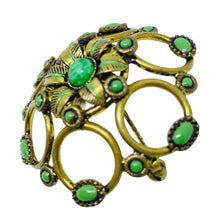 Load image into Gallery viewer, MADE IN AUSTRIA signed gold tone enamel designer brooch
