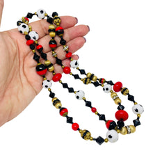 Load image into Gallery viewer, MADE IN CZECHOSLOVAKIA signed vintage gold tone art glass beaded necklace
