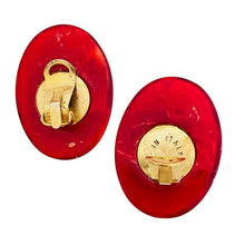 Load image into Gallery viewer, MADE IN ITALY vintage gold marble resin designer clip on earrings
