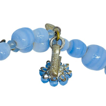 Load image into Gallery viewer, MIRIAM HASKELL signed vintage gold tone blue glass flowers designer necklace
