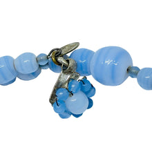Load image into Gallery viewer, MIRIAM HASKELL signed vintage gold tone blue glass flowers designer necklace
