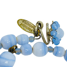 Load image into Gallery viewer, MIRIAM HASKELL signed vintage gold tone blue glass flowers designer necklace

