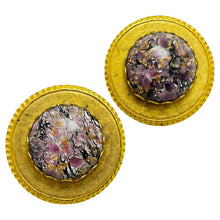 Load image into Gallery viewer, MIRIAM HASKELL vintage gold glass designer earrings
