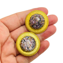 Load image into Gallery viewer, MIRIAM HASKELL vintage gold glass designer earrings
