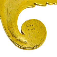 Load image into Gallery viewer, MMA 1993 signed vintage gold plated designer lead brooch
