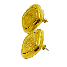 Load image into Gallery viewer, MONET signed gold Roman soldier designer pieeced earrings
